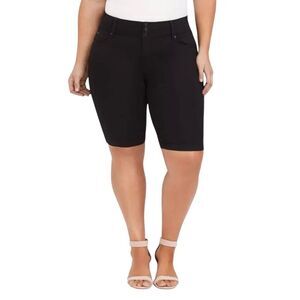 Torrid Black Bermuda Jegging Stretch High-Rise Shorts